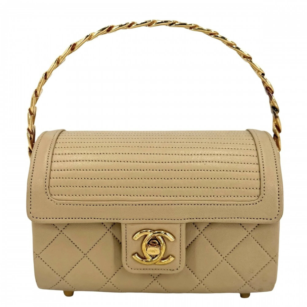Chanel Boys' Matelassé Top Handle Mini Handbag, Vintage, Coco Mark, Lambskin,...